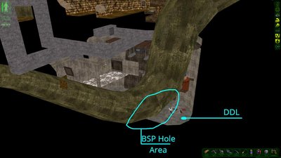 Ghosting to show area of BSP hole